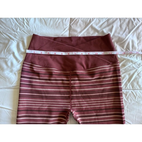 Spiritual Gangster burgundy stripe leggings wrap front love sculpt Size XS EUC - Picture 4 of 12